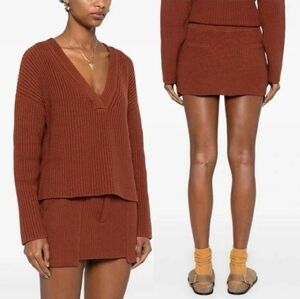 Aya MuseRever Brick Mini Skirt & Sweater